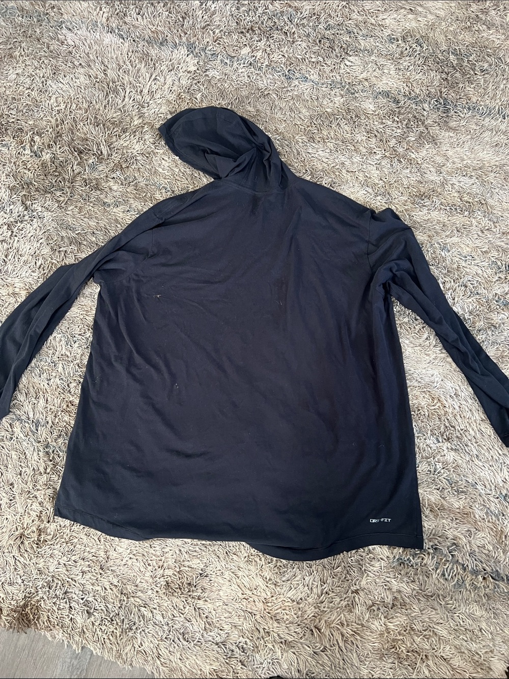 Nike-Dri-Fit: Black Hoodie with Yellow Appalachian State Patch - Picture 7 of 7